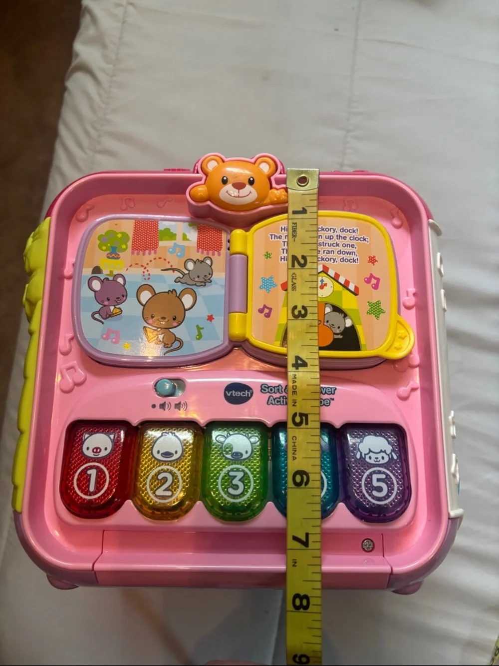Interactive Pink and Green Sensory Activity Cube for Toddlers